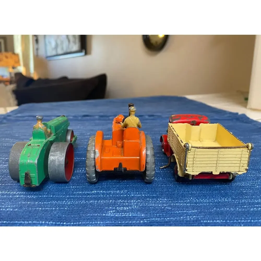 Vintage Dinky Toys Lot 301 Farm Tractor Bedford Dump Truck Road Roller